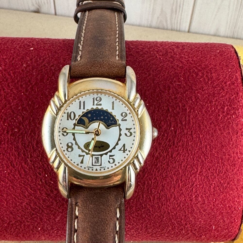 Vintage Wrangler Moon Phase Watch with Date